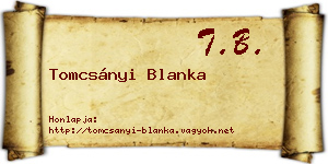 Tomcsányi Blanka névjegykártya