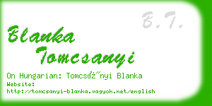 blanka tomcsanyi business card